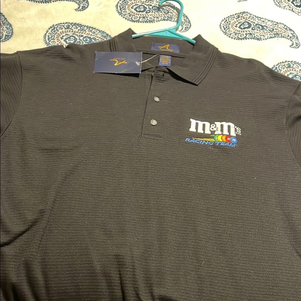 Antigua Black Polo with M&M's Logo